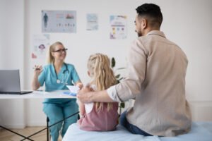 Child receiving early intervention therapy for autism.